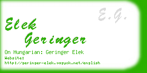 elek geringer business card